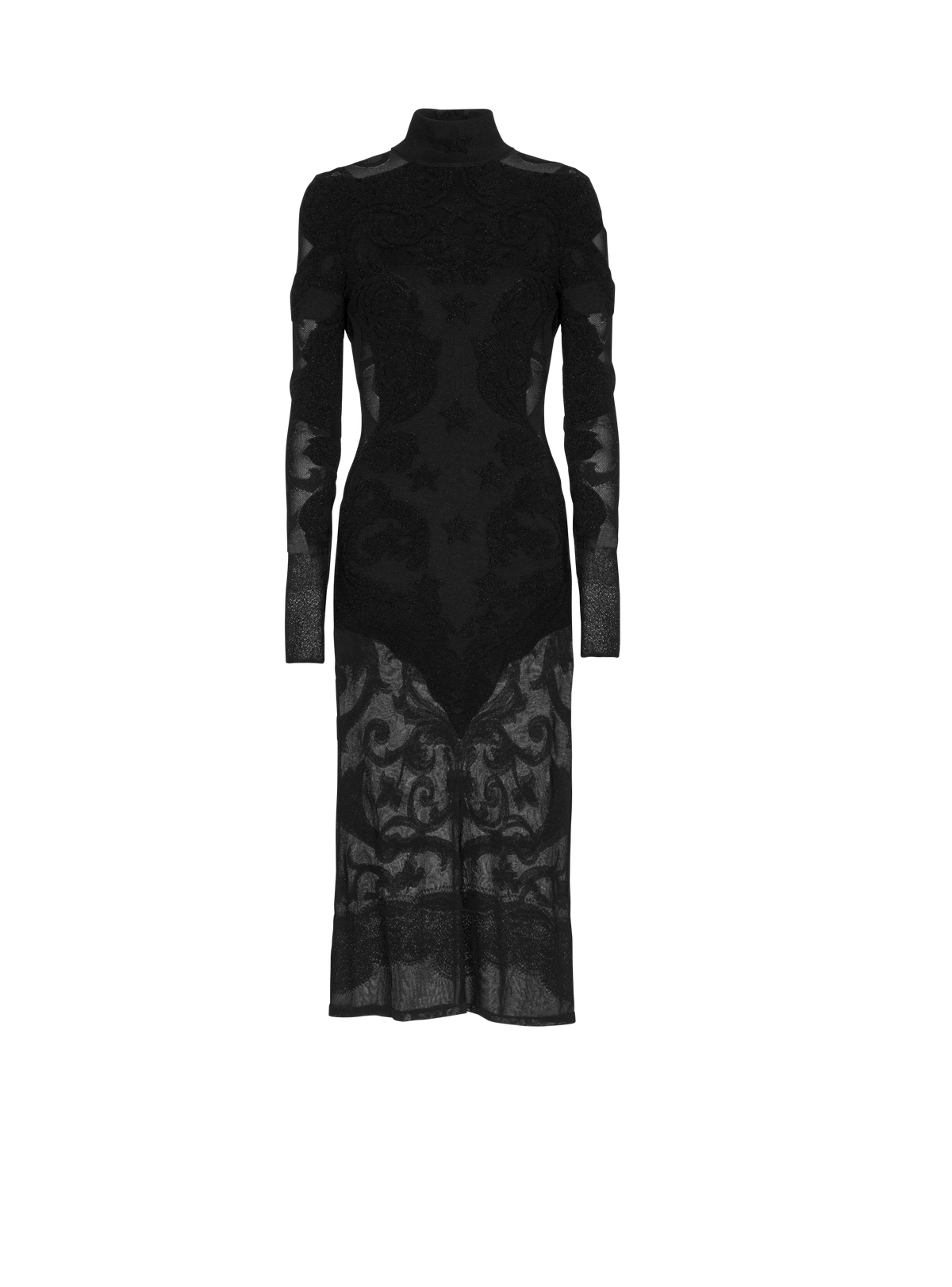 Robe baroque en fine maille - Noir