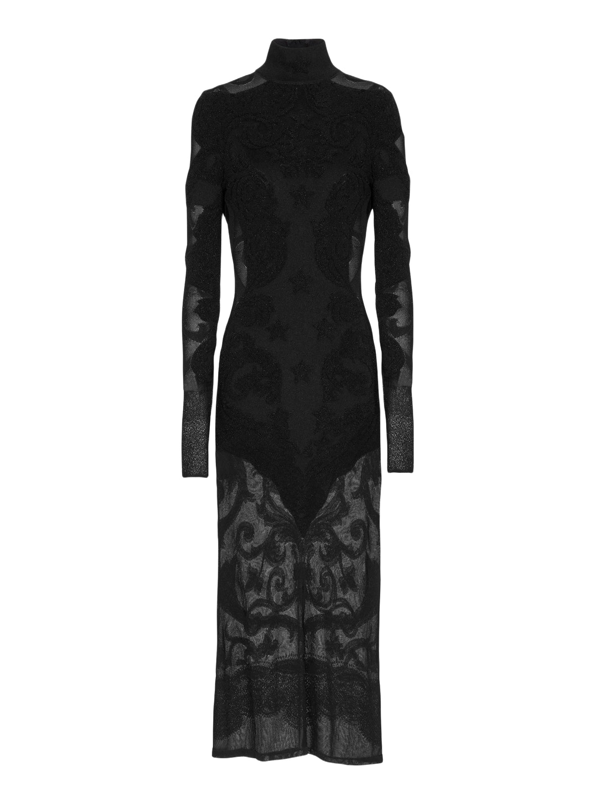 Fine knit midi dress - Black