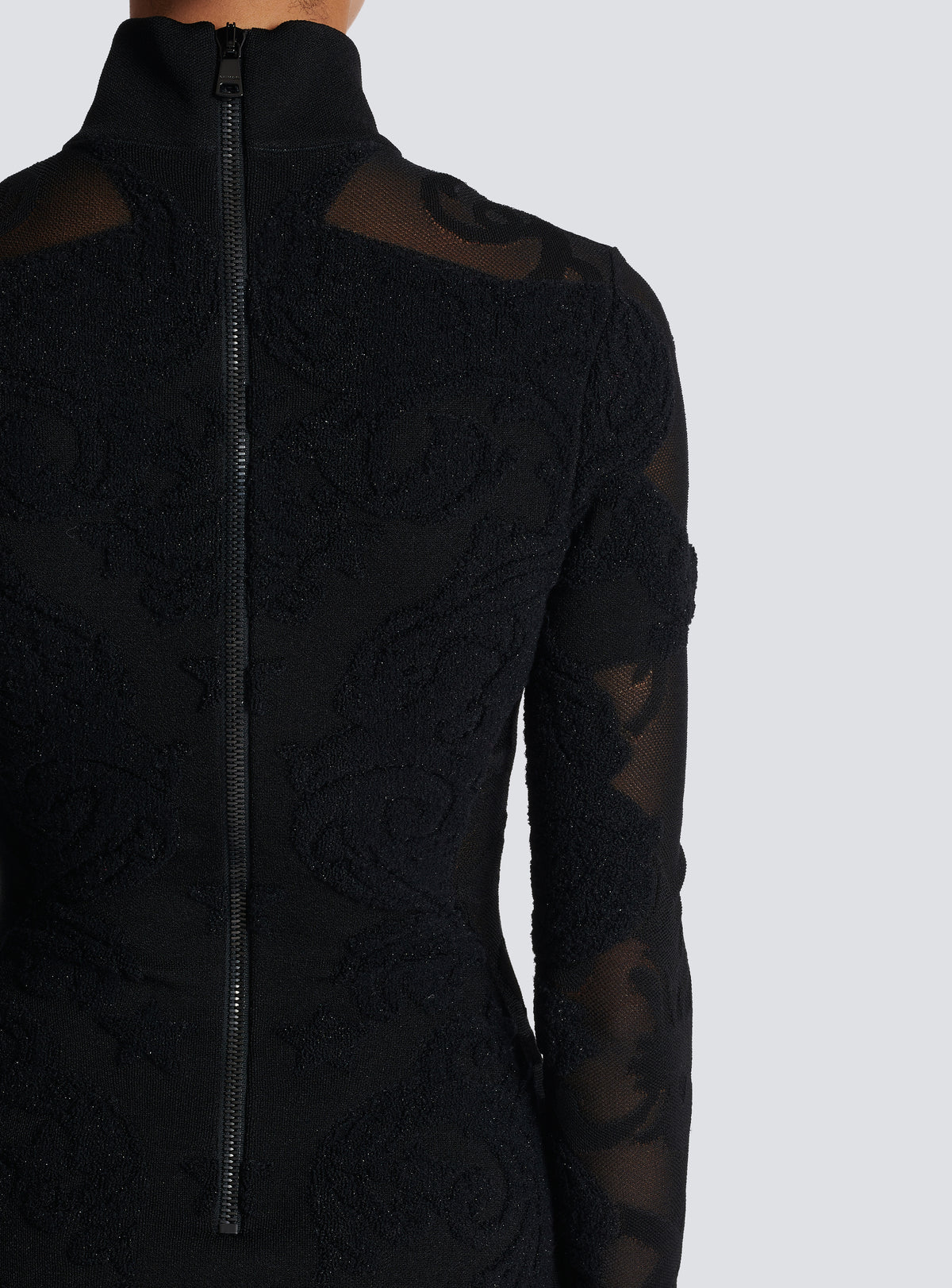 Robe baroque en fine maille - Noir
