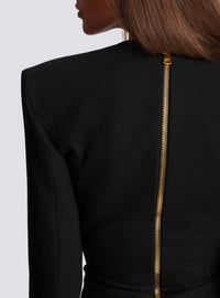 Robe longue structurée en crêpe - Noir & Blanc
