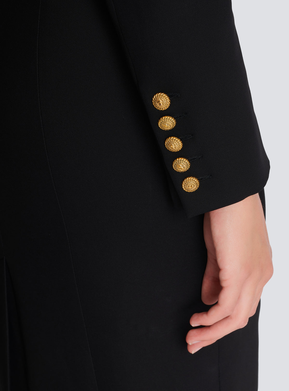Robe longue structurée en crêpe - Noir & Blanc