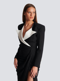 Robe longue structurée en crêpe - Noir & Blanc