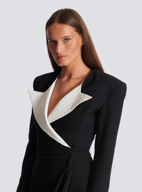 Robe longue structurée en crêpe - Noir & Blanc