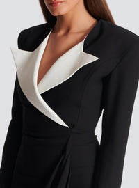 Robe longue structurée en crêpe - Noir & Blanc