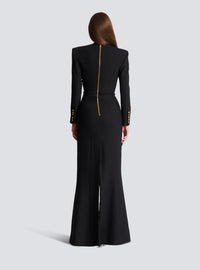 Robe longue structurée en crêpe - Noir & Blanc