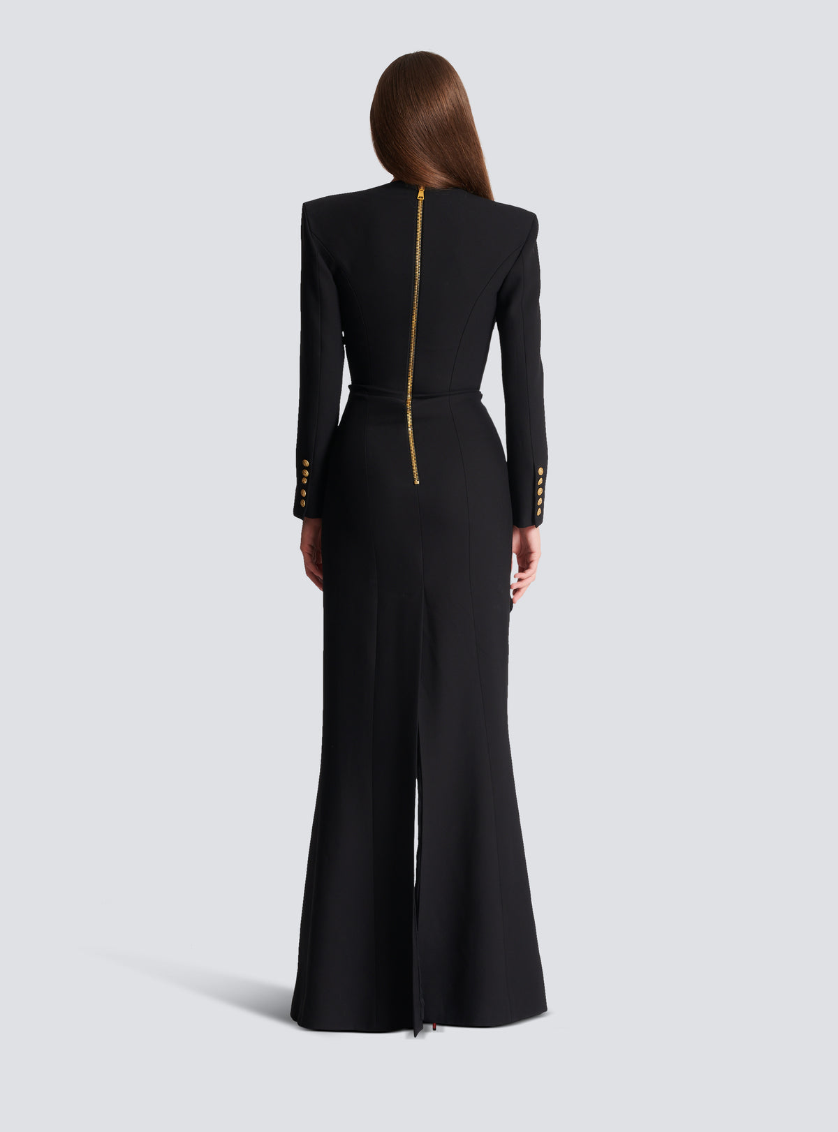 Robe longue structurée en crêpe - Noir & Blanc