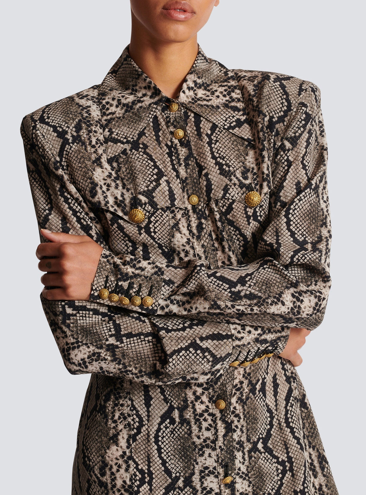 Robe longue en soie - Gris Foncé
