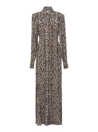 Robe longue en soie - Gris Foncé