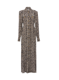 Robe chemise en soie python - Gris Foncé