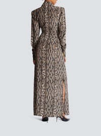 Robe longue en soie - Gris Foncé