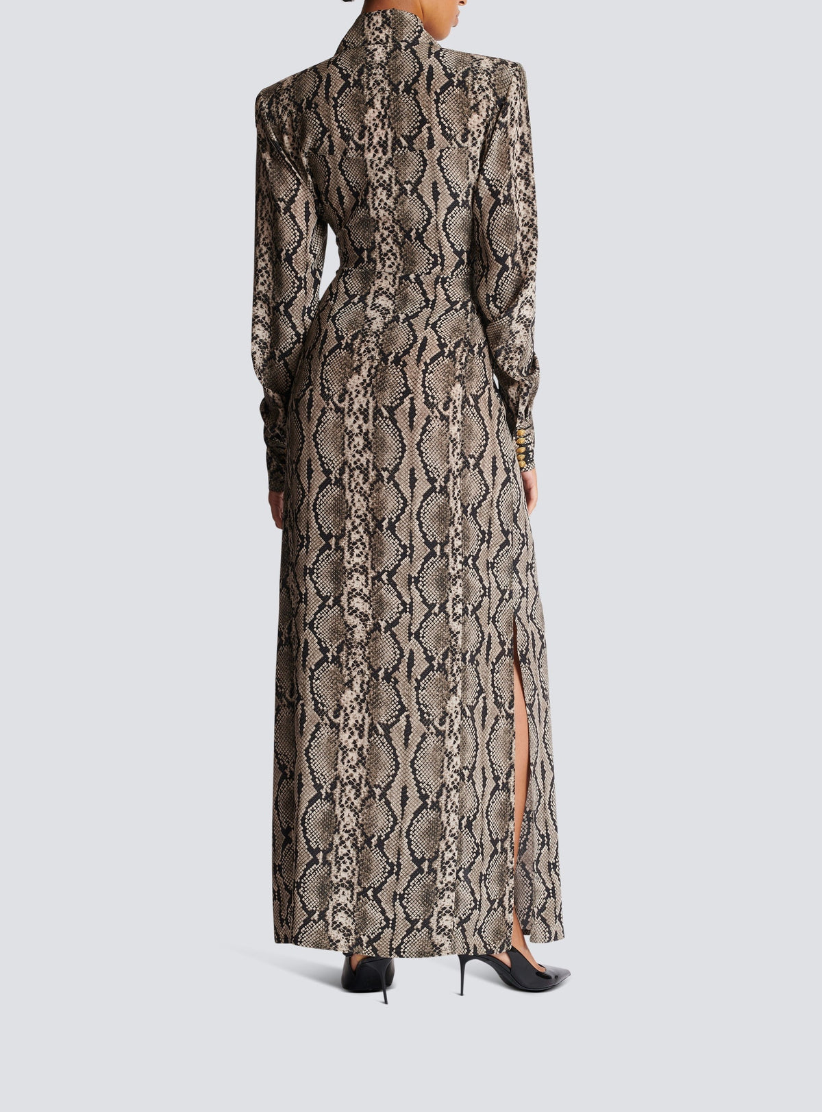 Robe longue en soie - Gris Foncé