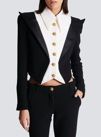 Veste courte en laine - Blanc & Noir