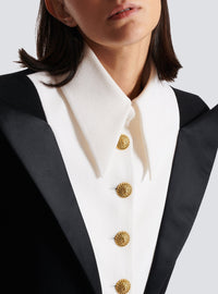 Veste courte en laine - Blanc & Noir