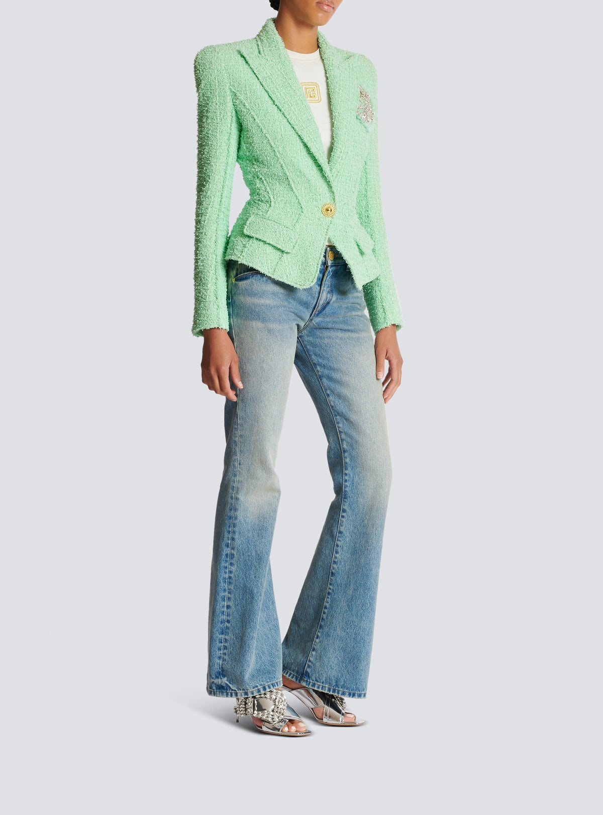 Veste Jolie Madame en tweed - Vert