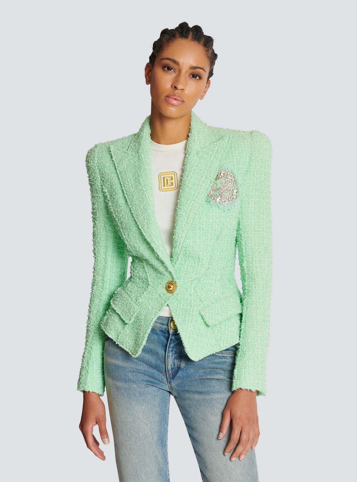 Veste jolie madame en tweed - Vert