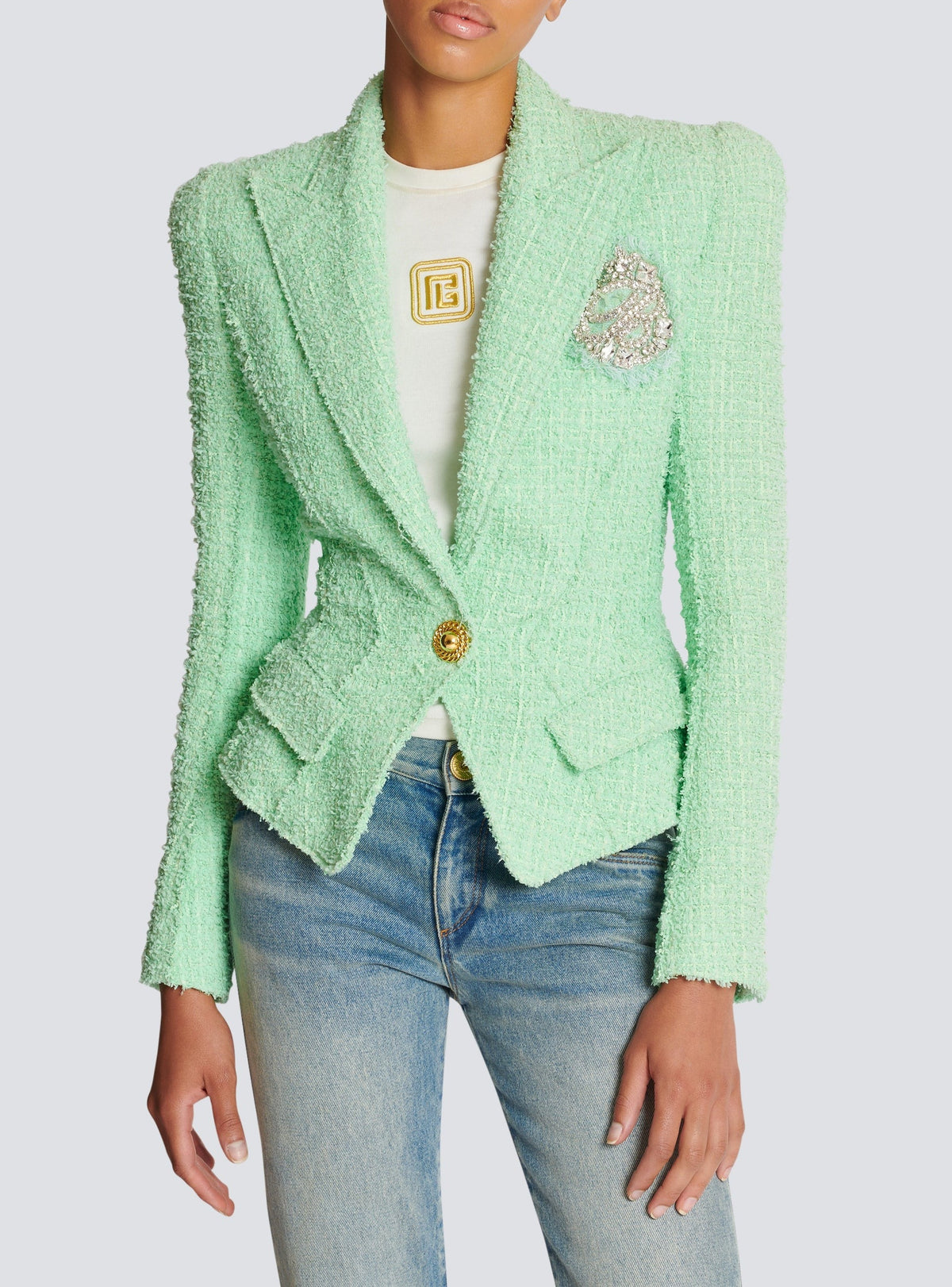 Veste Jolie Madame en tweed - Vert