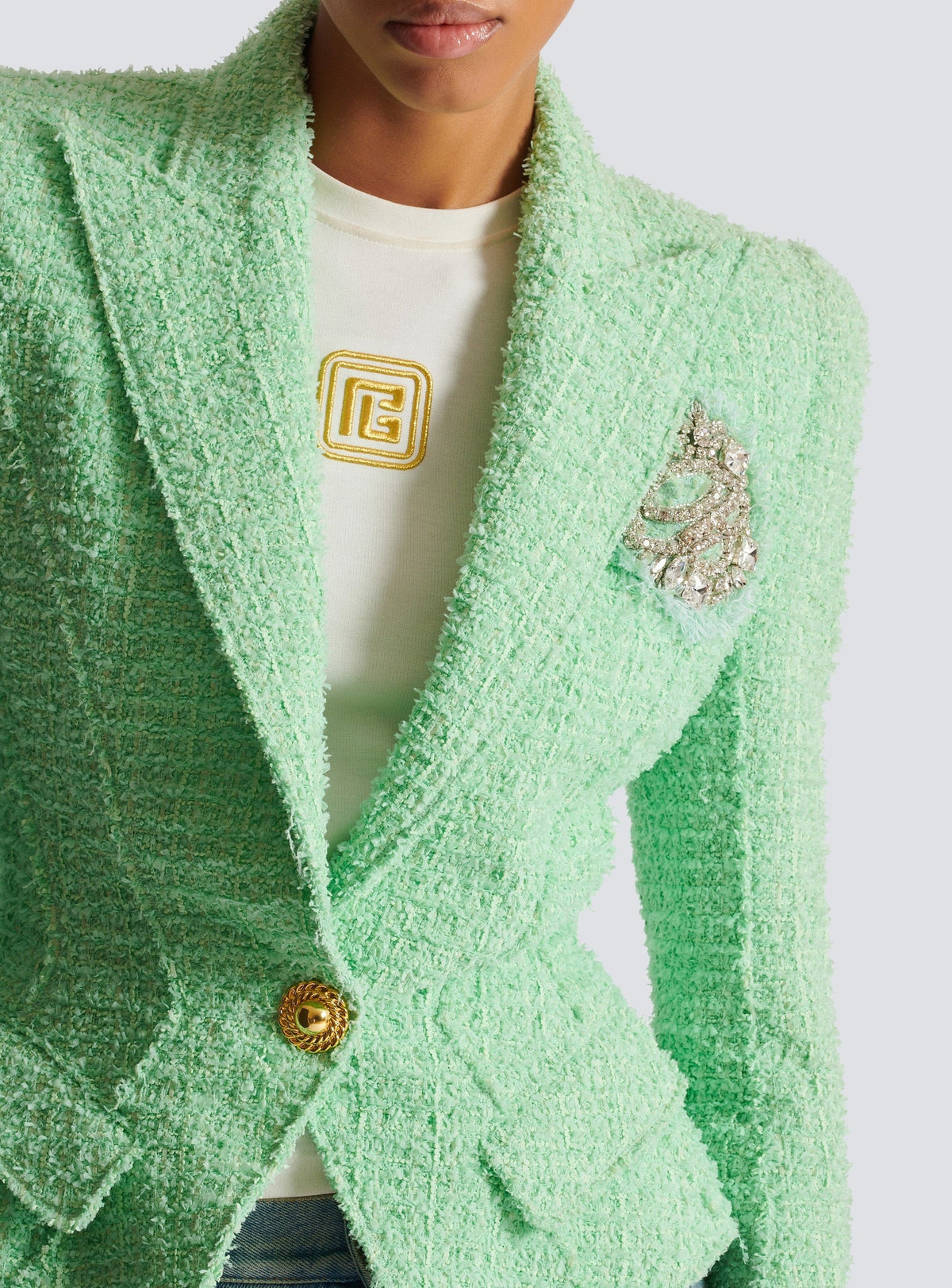 Veste Jolie Madame en tweed - Vert