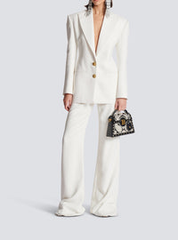 2-button crepe jacket - White