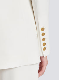 Veste 2 boutons en crêpe - Blanc