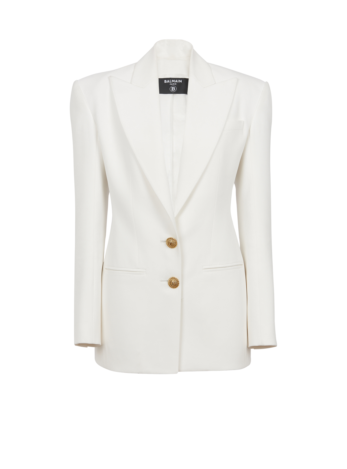Veste 2 boutons en crêpe - Blanc