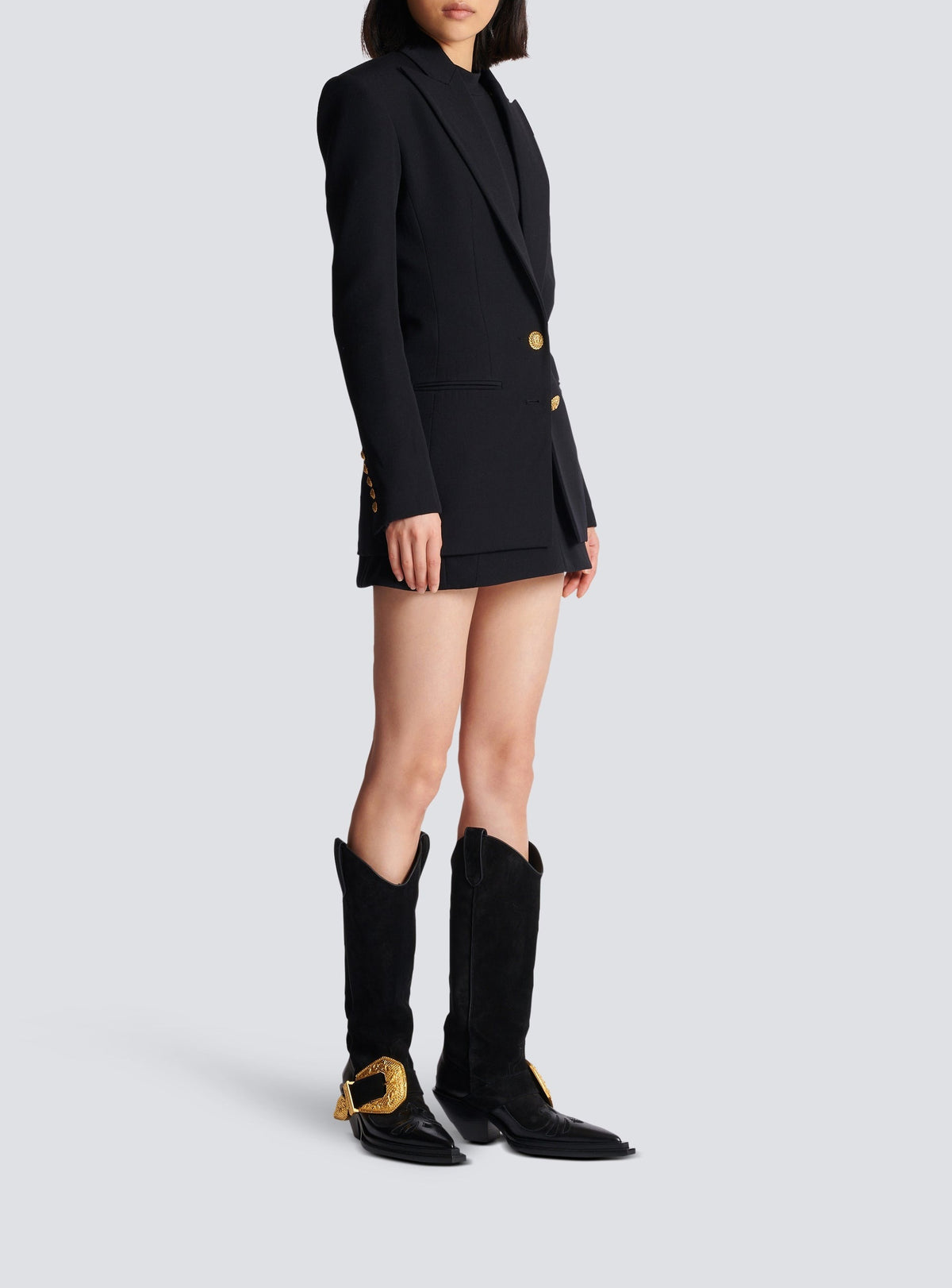 Fitted wool jacket - Black