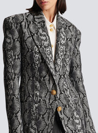 Veste 2 boutons en jacquard - Gris Foncé