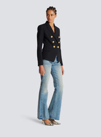 Blazer à double boutonnage en laine - Noir