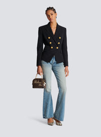 Blazer à double boutonnage en laine - Noir