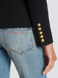 Blazer à double boutonnage en laine - Noir
