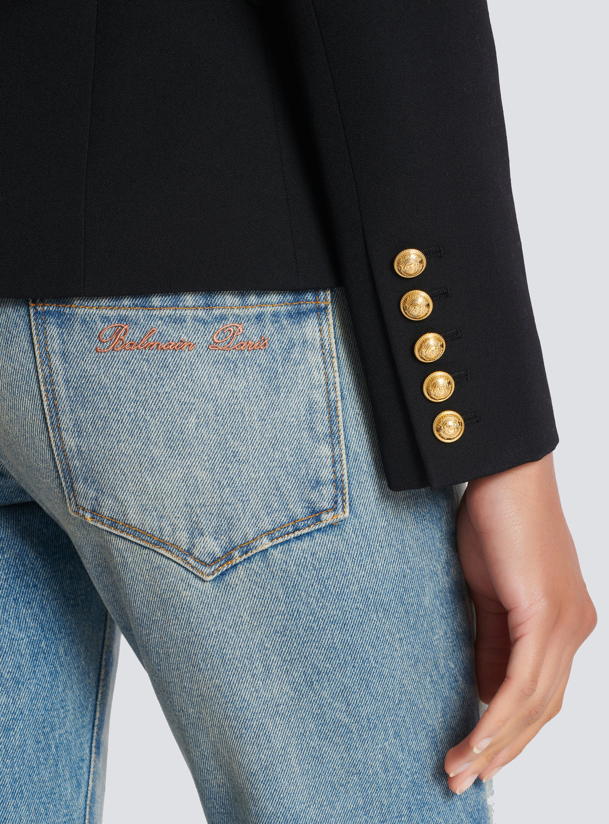 Blazer à double boutonnage en laine - Noir