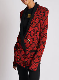 Printed button cardigan - Black & Red
