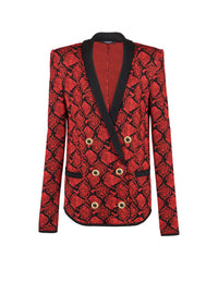 Printed button cardigan - Black & Red