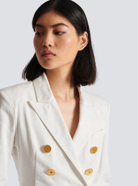 Veste 6 boutons en denim - Blanc