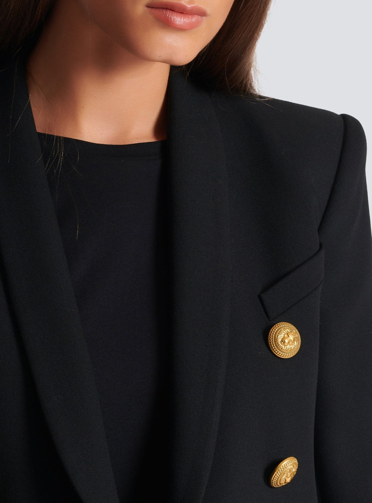 Veste 6 boutons en laine - Noir