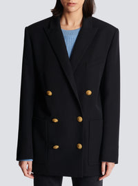 Veste 6 boutons en laine - Noir