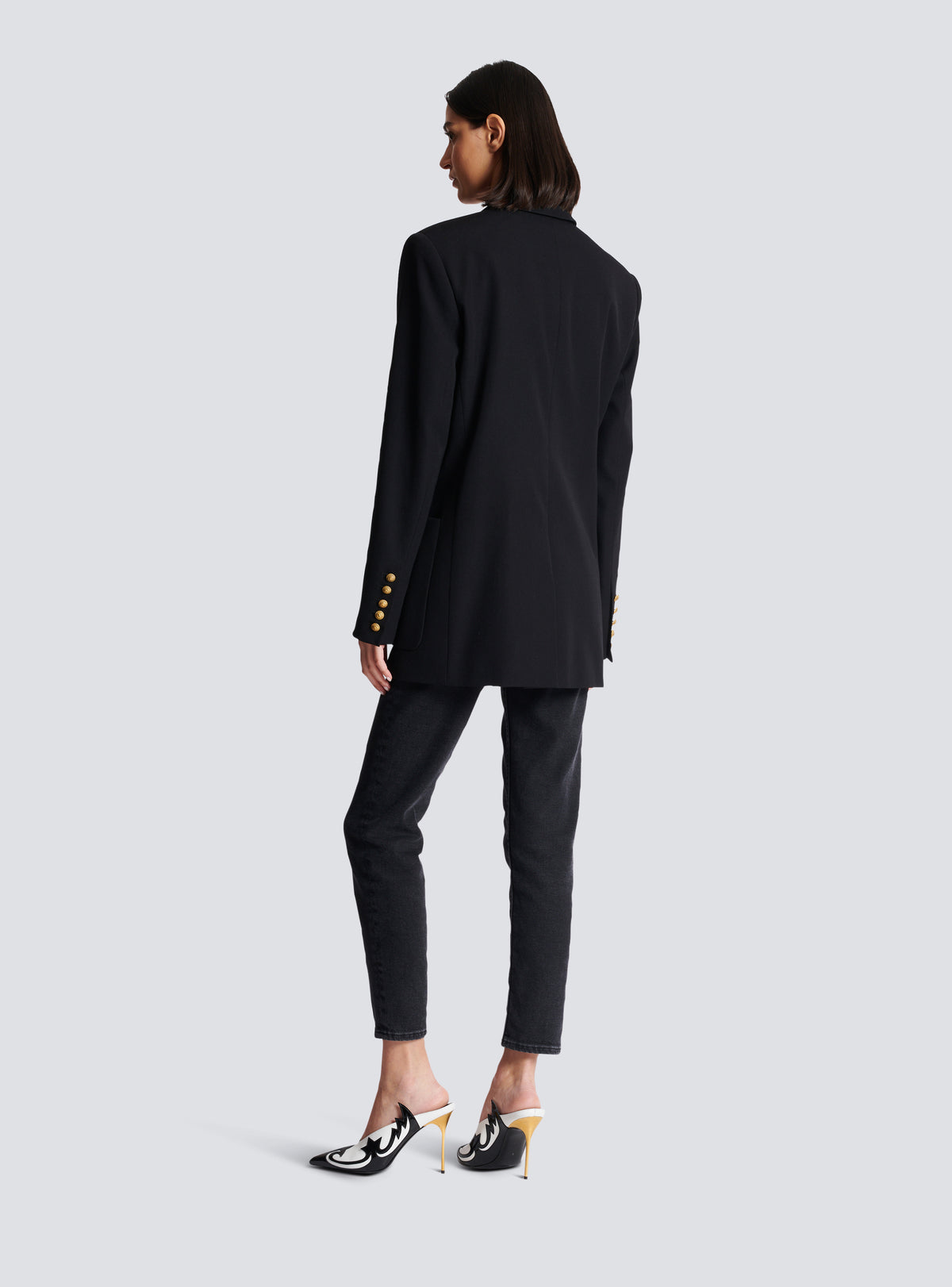 Veste 6 boutons en laine - Noir