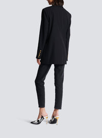 6-button wool jacket - Black