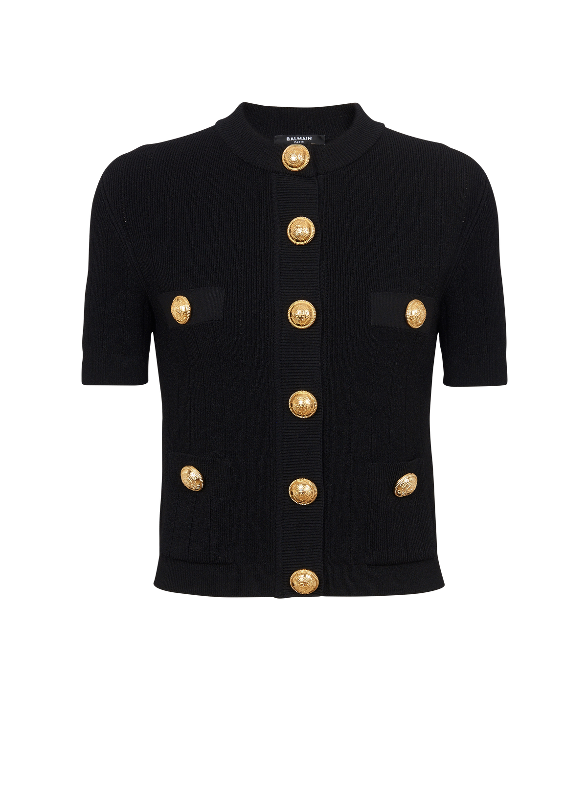Veste 2 poches en maille Python - Noir