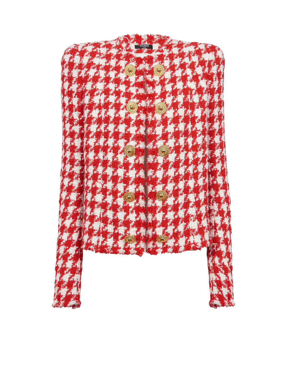 Houndstooth tweed jacket - Red