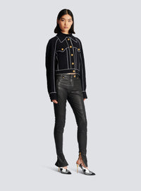 Veste western en crêpe - Noir