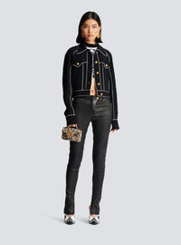 Veste western en crêpe - Noir