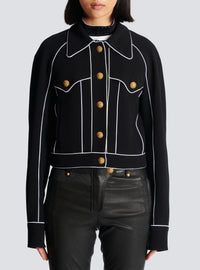 Veste western en crêpe - Noir