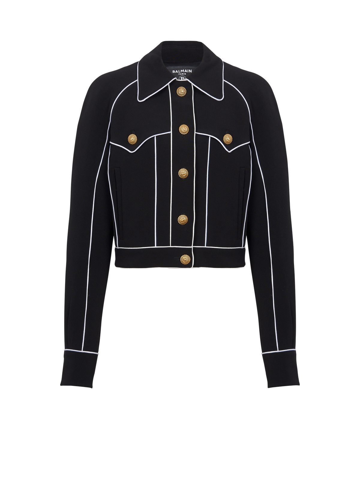 Veste western en crêpe - Noir