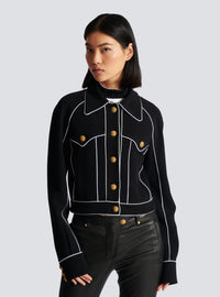 Veste western en crêpe - Noir