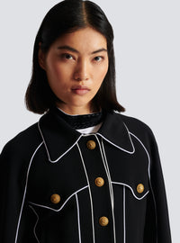 Veste western en crêpe - Noir