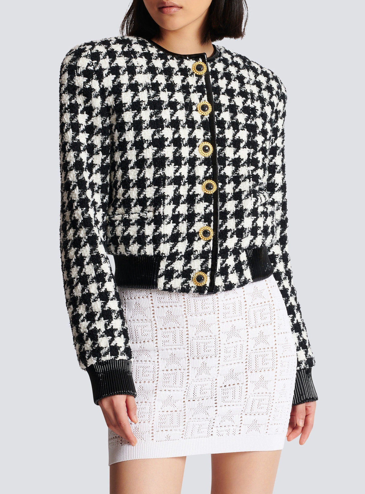 Veste en tweed pied-de-poule - Noir & Blanc
