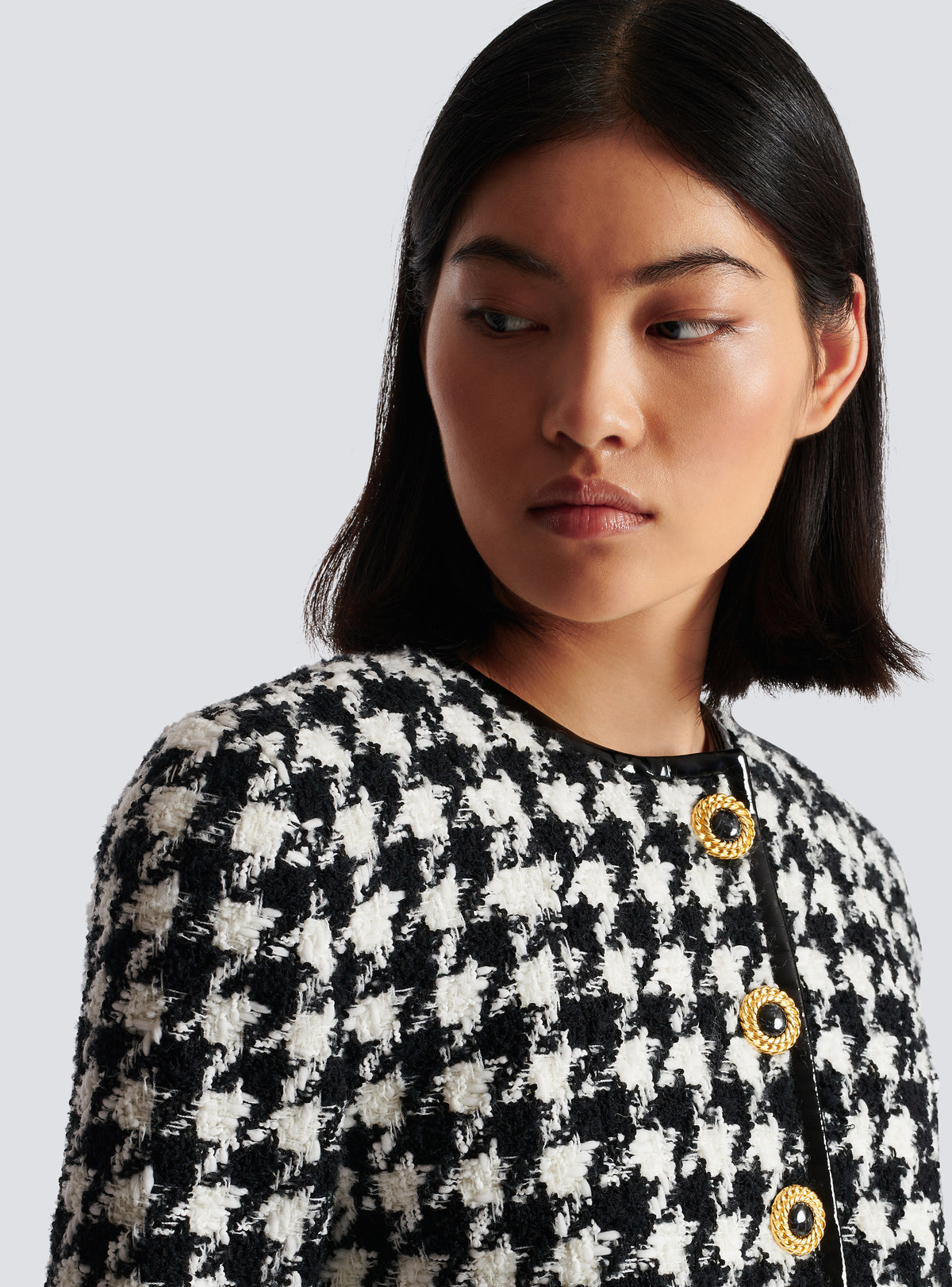 Veste en tweed pied-de-poule - Noir & Blanc