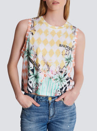 Débardeur vintage imprimé baroque - Multicolore