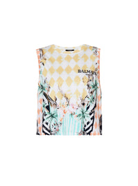 Débardeur vintage imprimé baroque - Multicolore