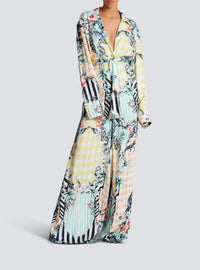 Chemise fluide ceinturée imprimée baroque - Multicolore
